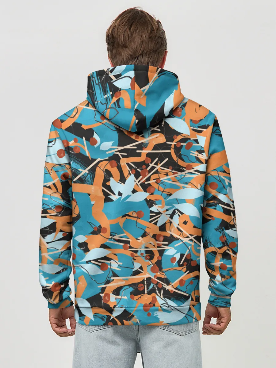 Худи мужской база хлопок / Яркие линии