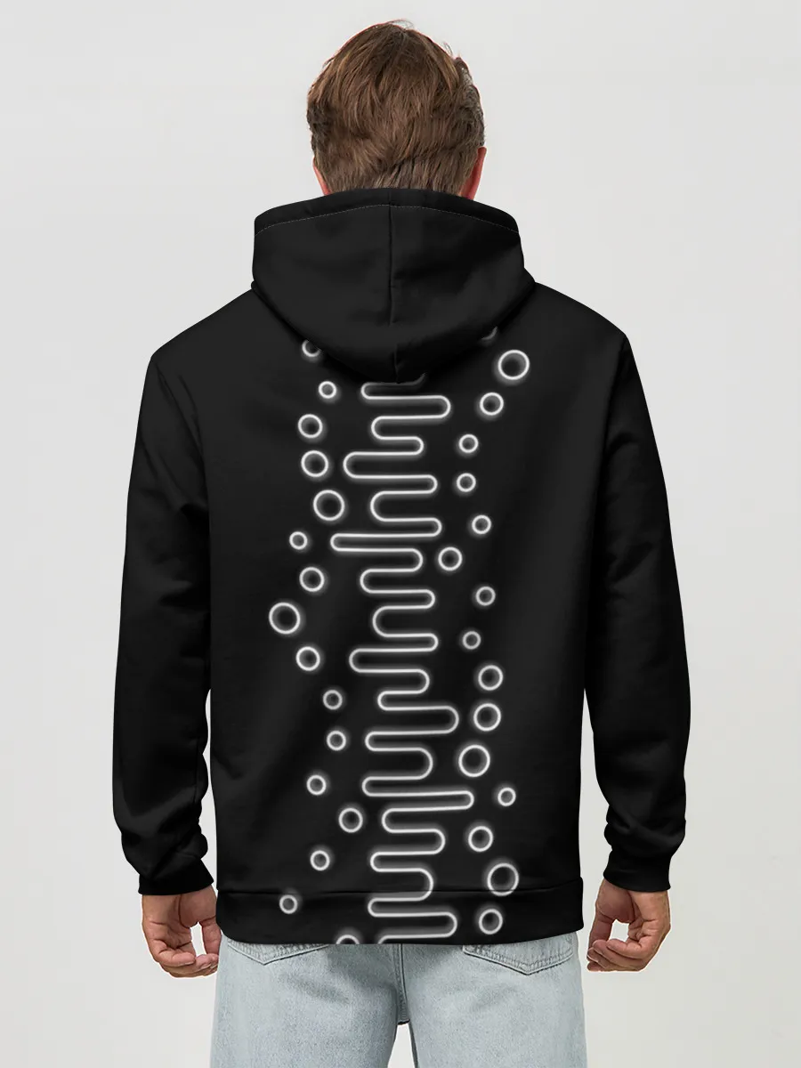 Худи мужской база хлопок / Волны ТЕСЛА