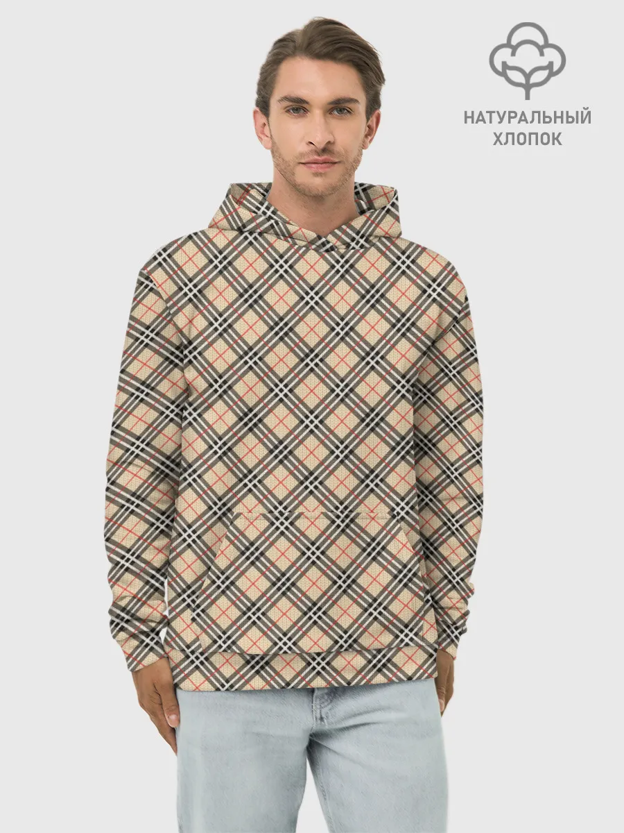 Худи мужской база хлопок / Костюм в клетку