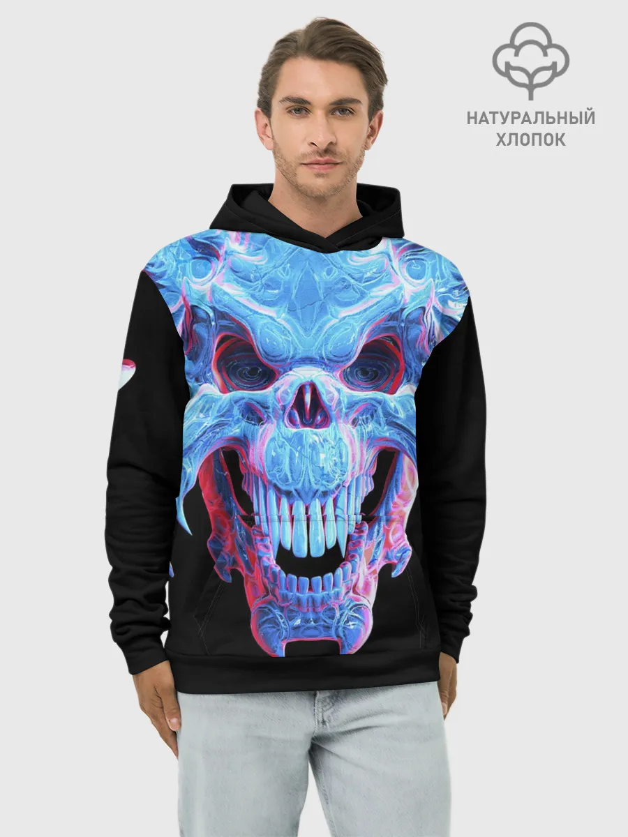 Худи мужской база хлопок / Череп Психоделика