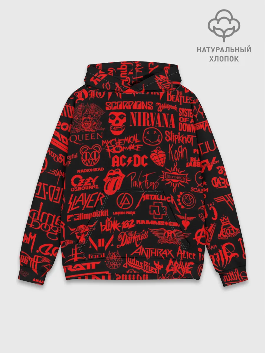 Худи мужской база хлопок / Лучшие Рок Группы