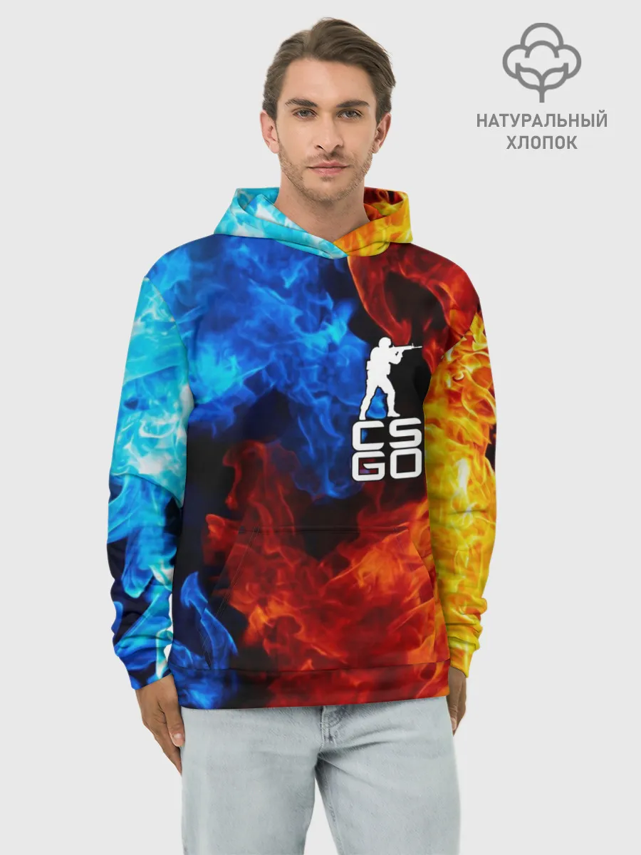 Худи мужской база хлопок / COUNTER STRIKE