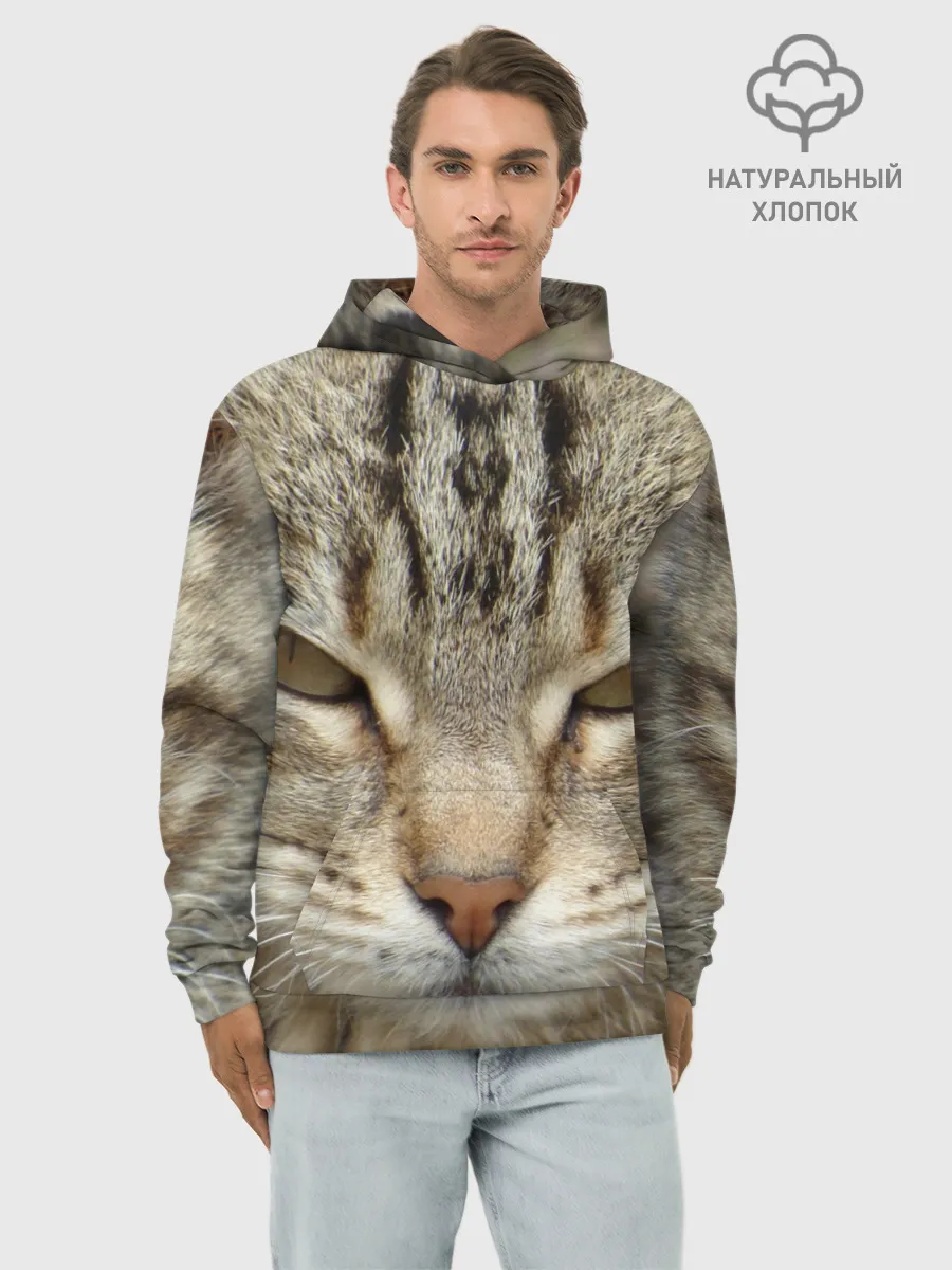 Худи мужской база хлопок / Кот