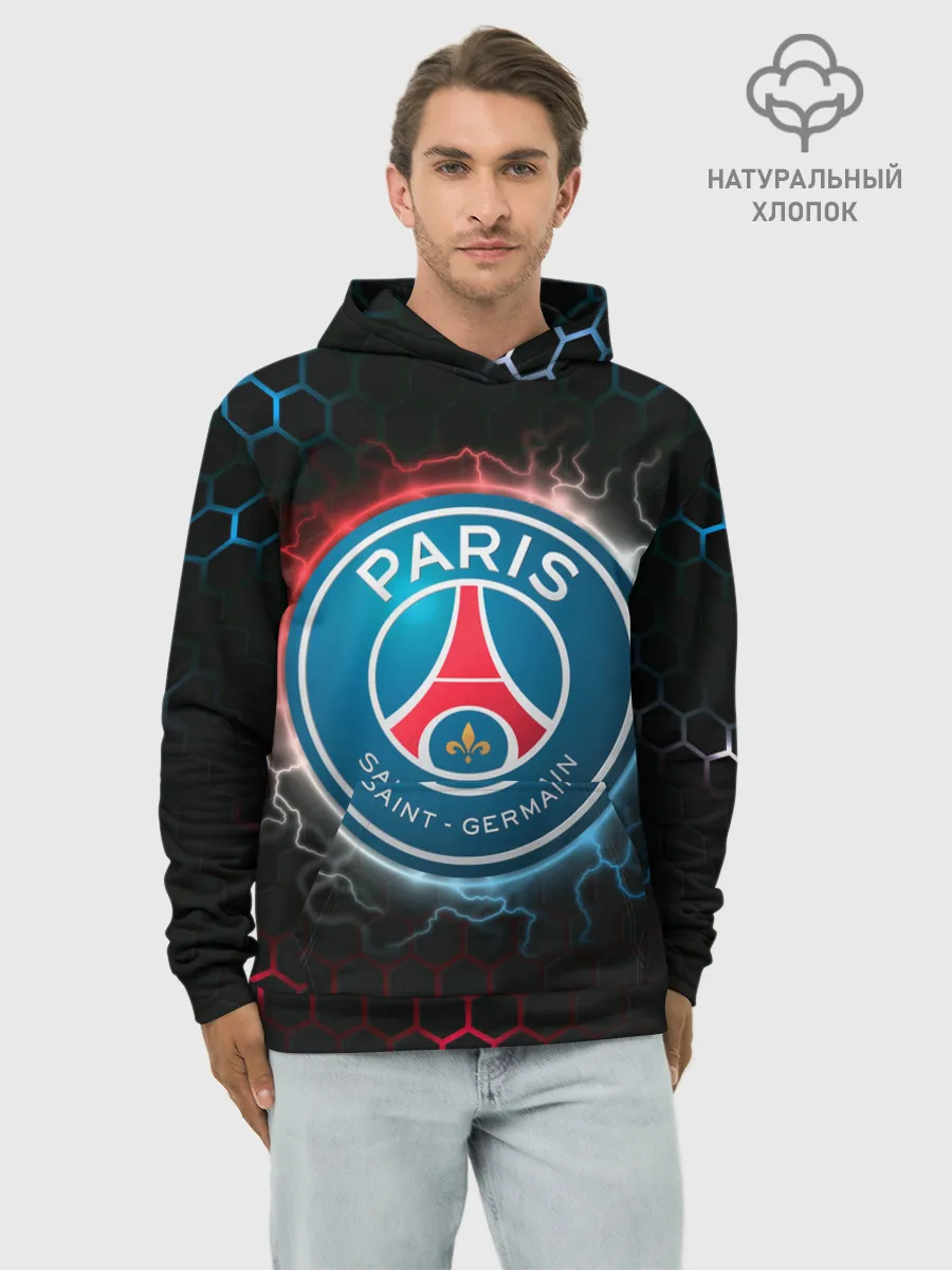 Худи мужской база хлопок / ПСЖ