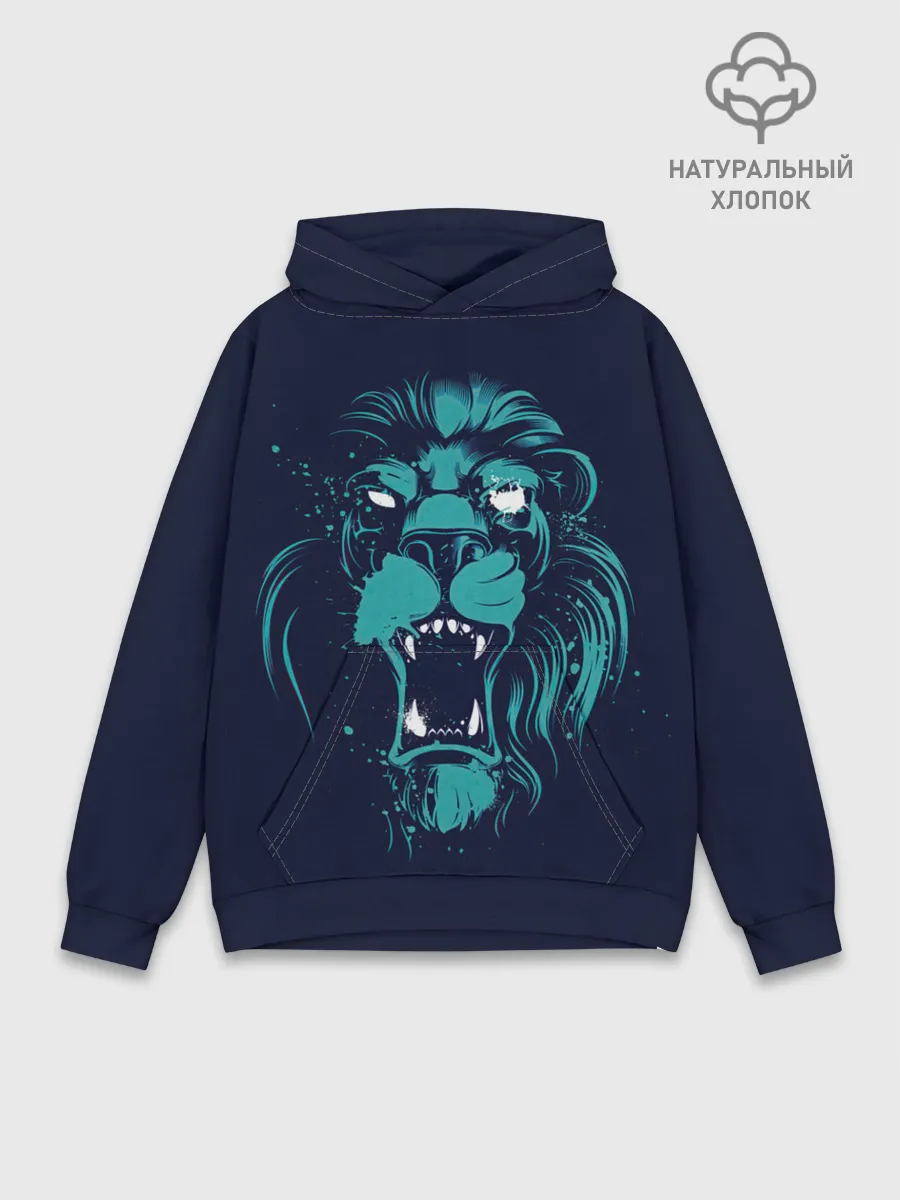 Худи мужской база хлопок / Лев