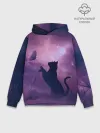 Худи мужской база хлопок / Кошка играет с бабочкой