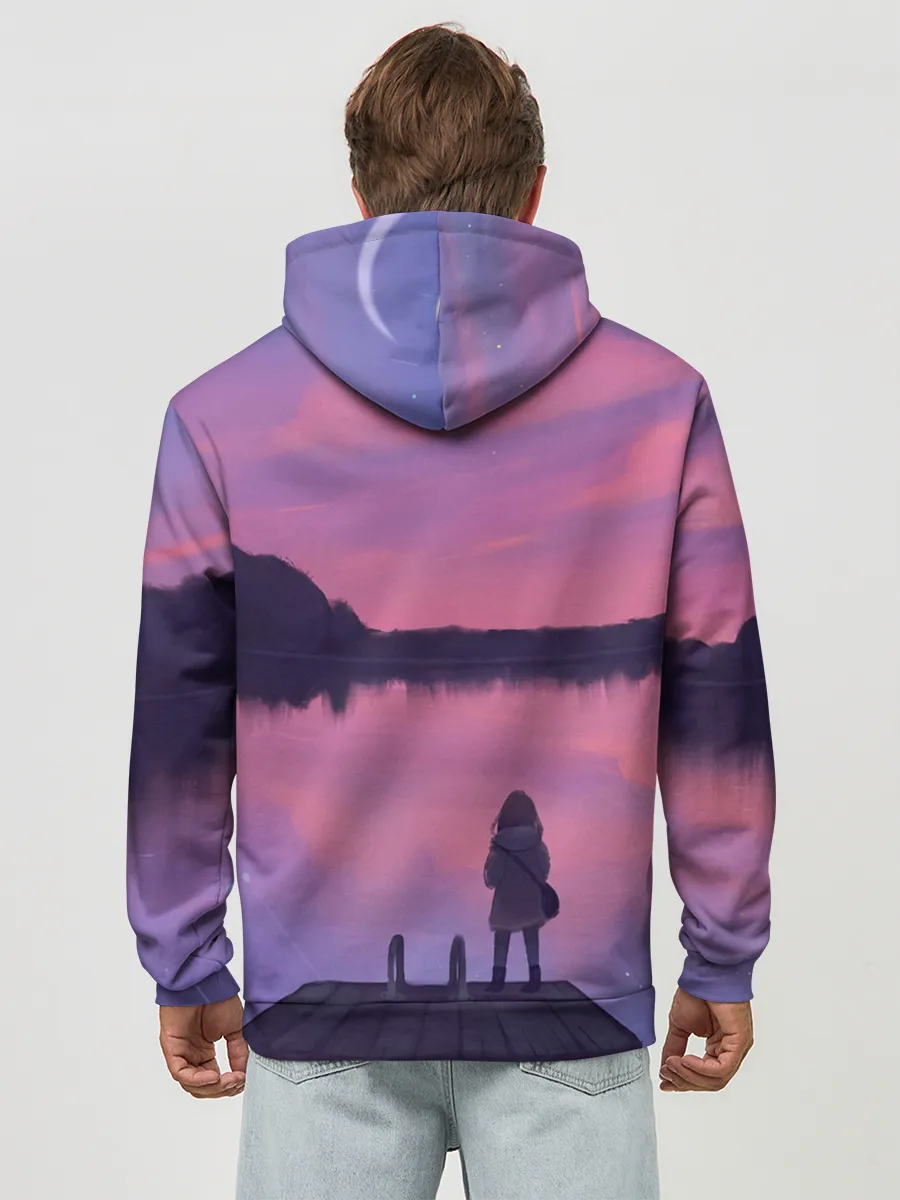 Худи мужской база хлопок / Закат Солнце