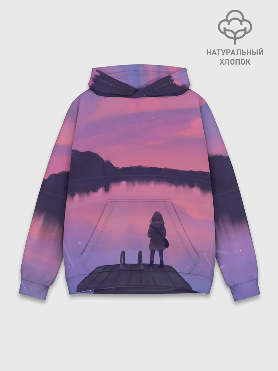 Худи мужской база хлопок / Закат Солнце