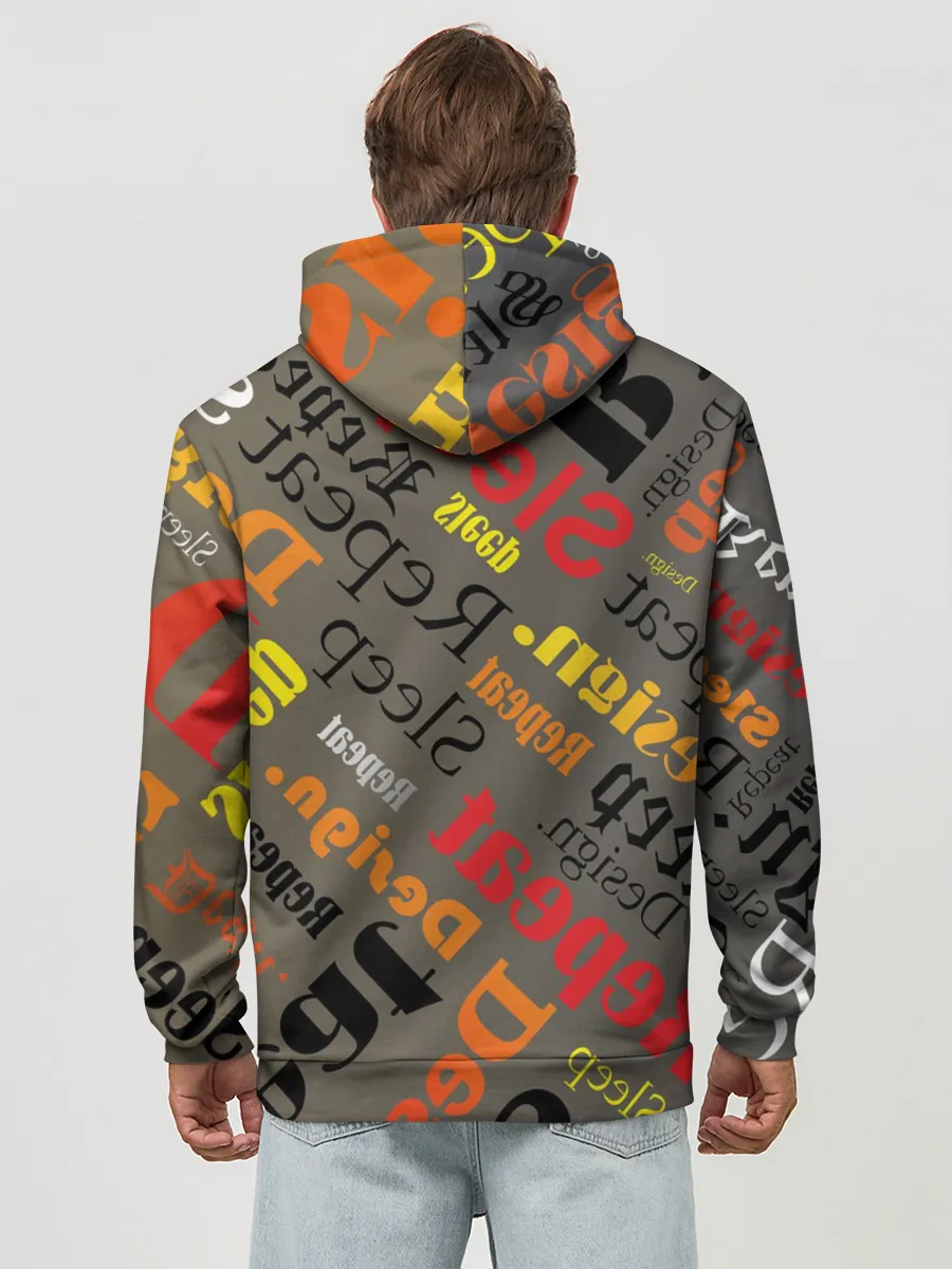 Худи мужской база хлопок / Буквы-надписи