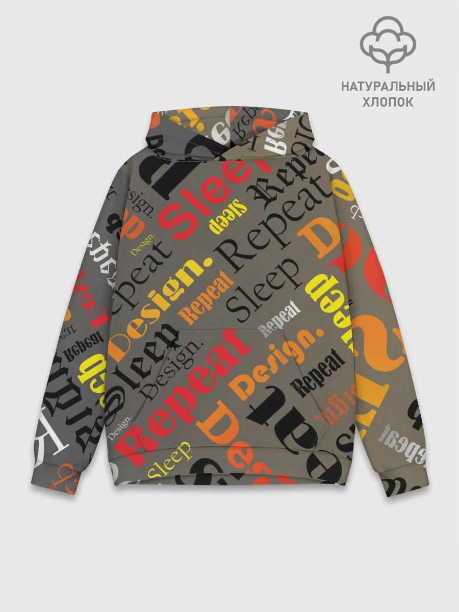 Худи мужской база хлопок / Буквы-надписи