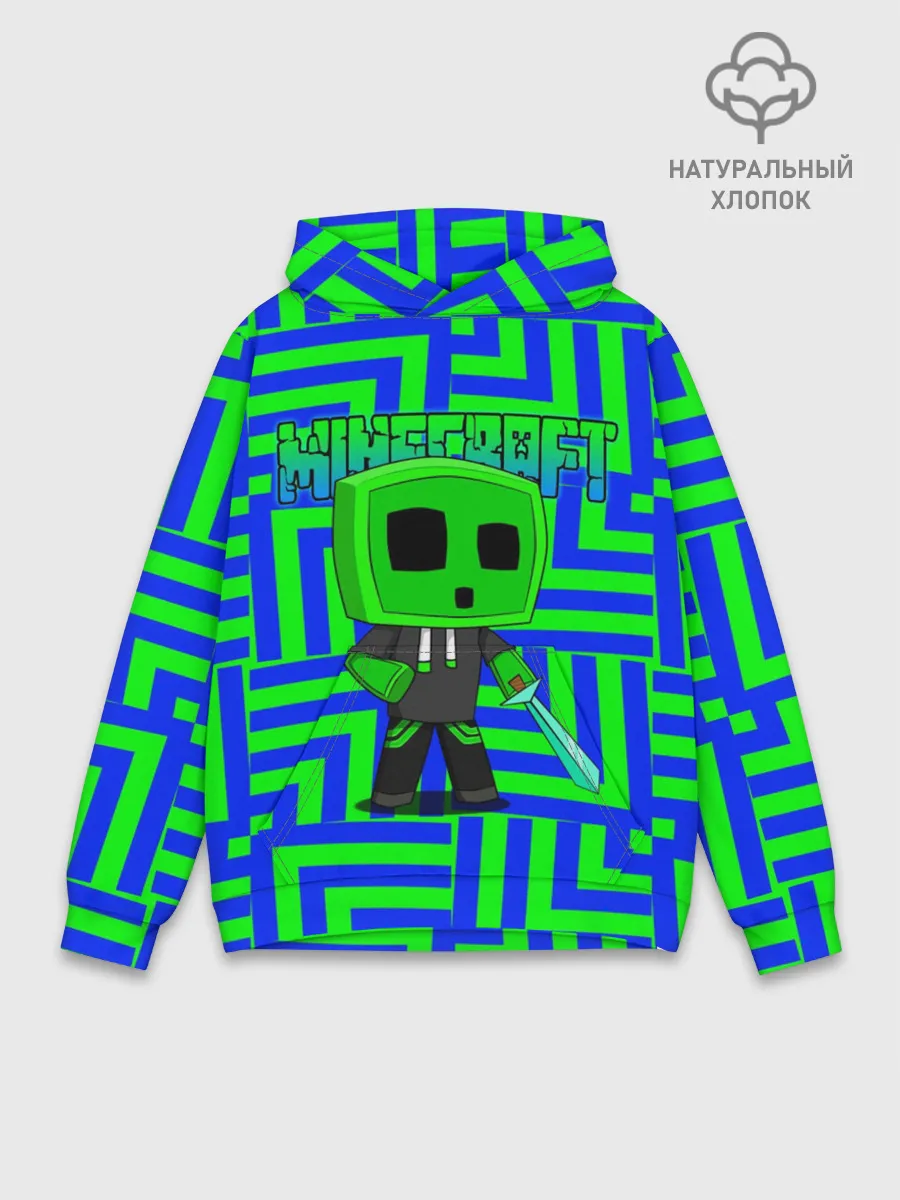 Худи мужской база хлопок / Minecraft | Creeper