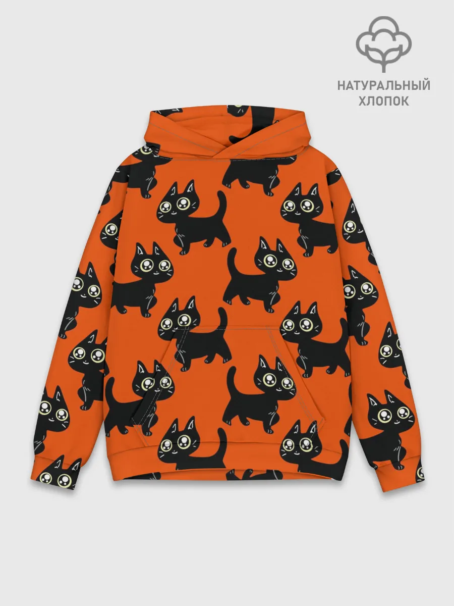 Худи мужской база хлопок / HALLOWEEN CATS