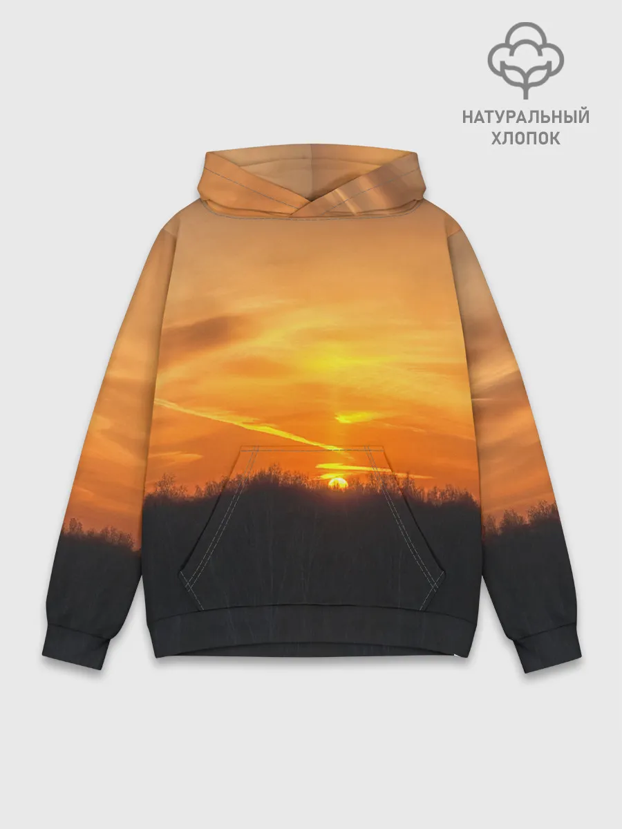 Худи мужской база хлопок / Закат