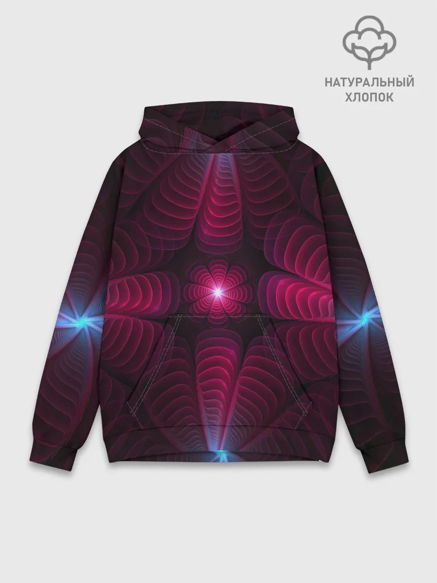 Худи мужской база хлопок / Инопланетные цветы