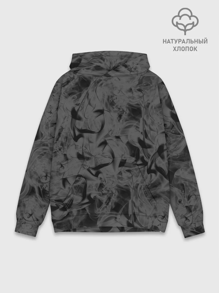 Худи мужской база хлопок / Черная дымка