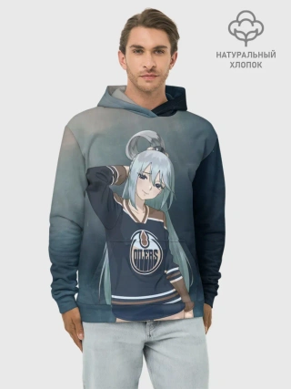 Худи мужской база хлопок / АКВА в свитшоте