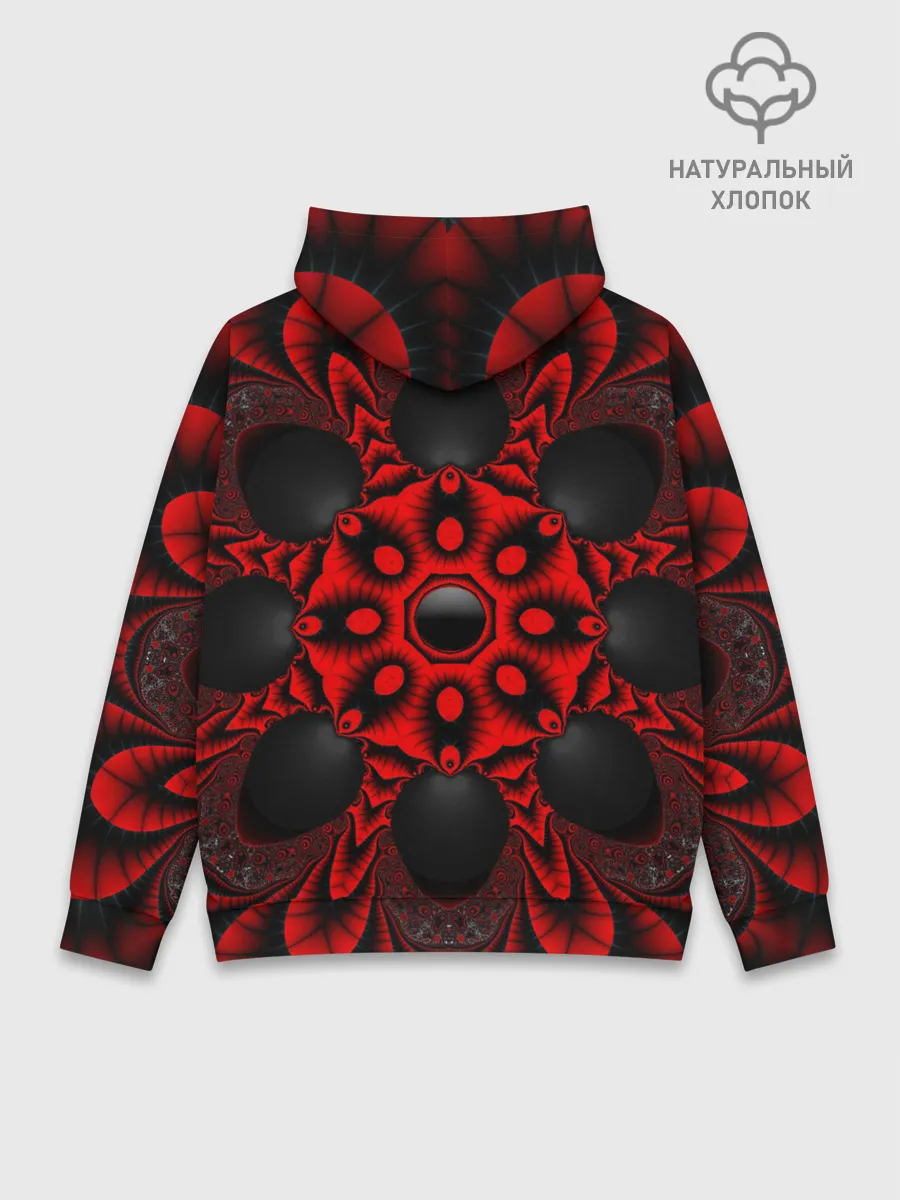 Худи мужской база хлопок / Красный цветок