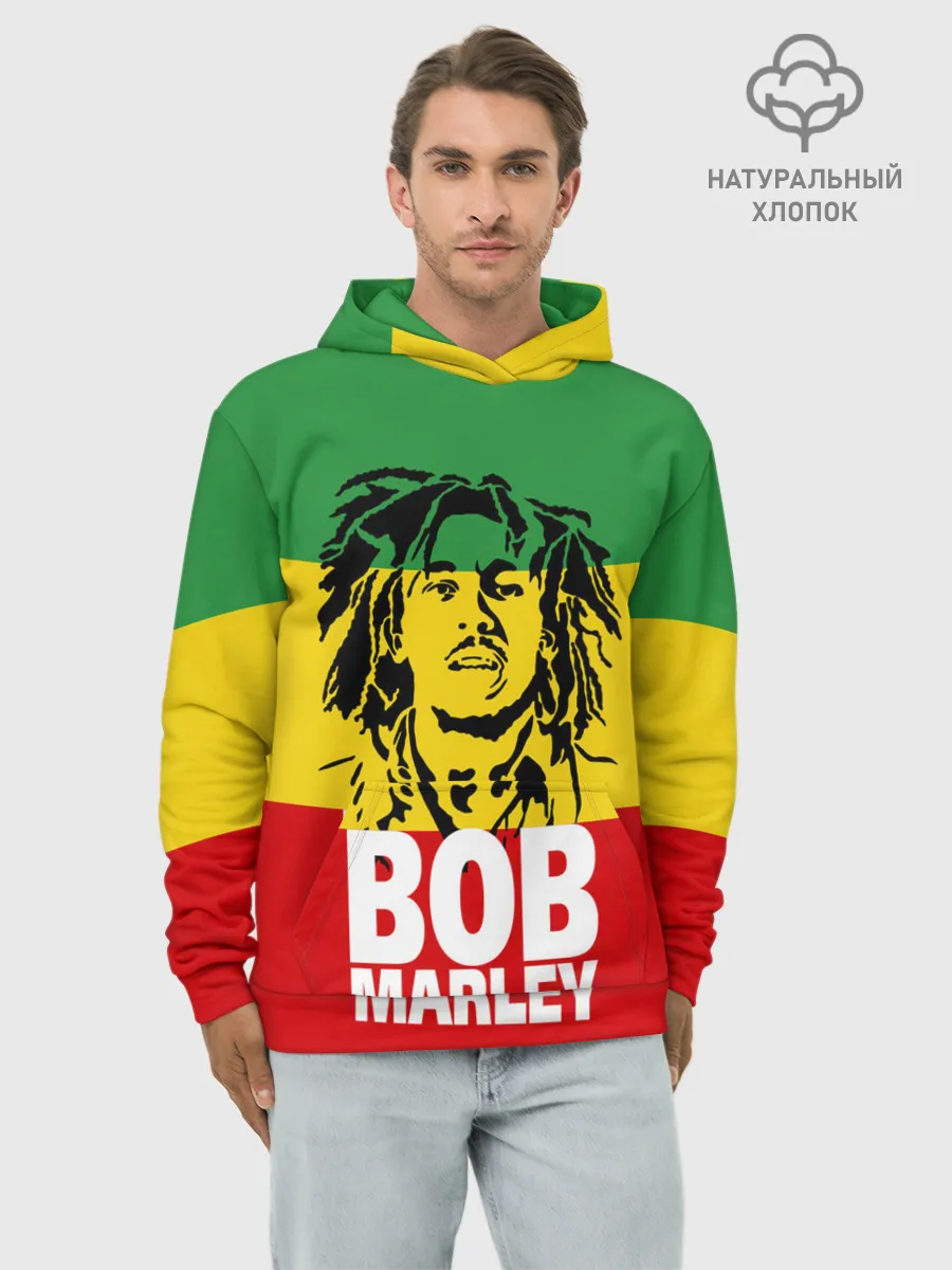 Худи мужской база хлопок / Bob Marley