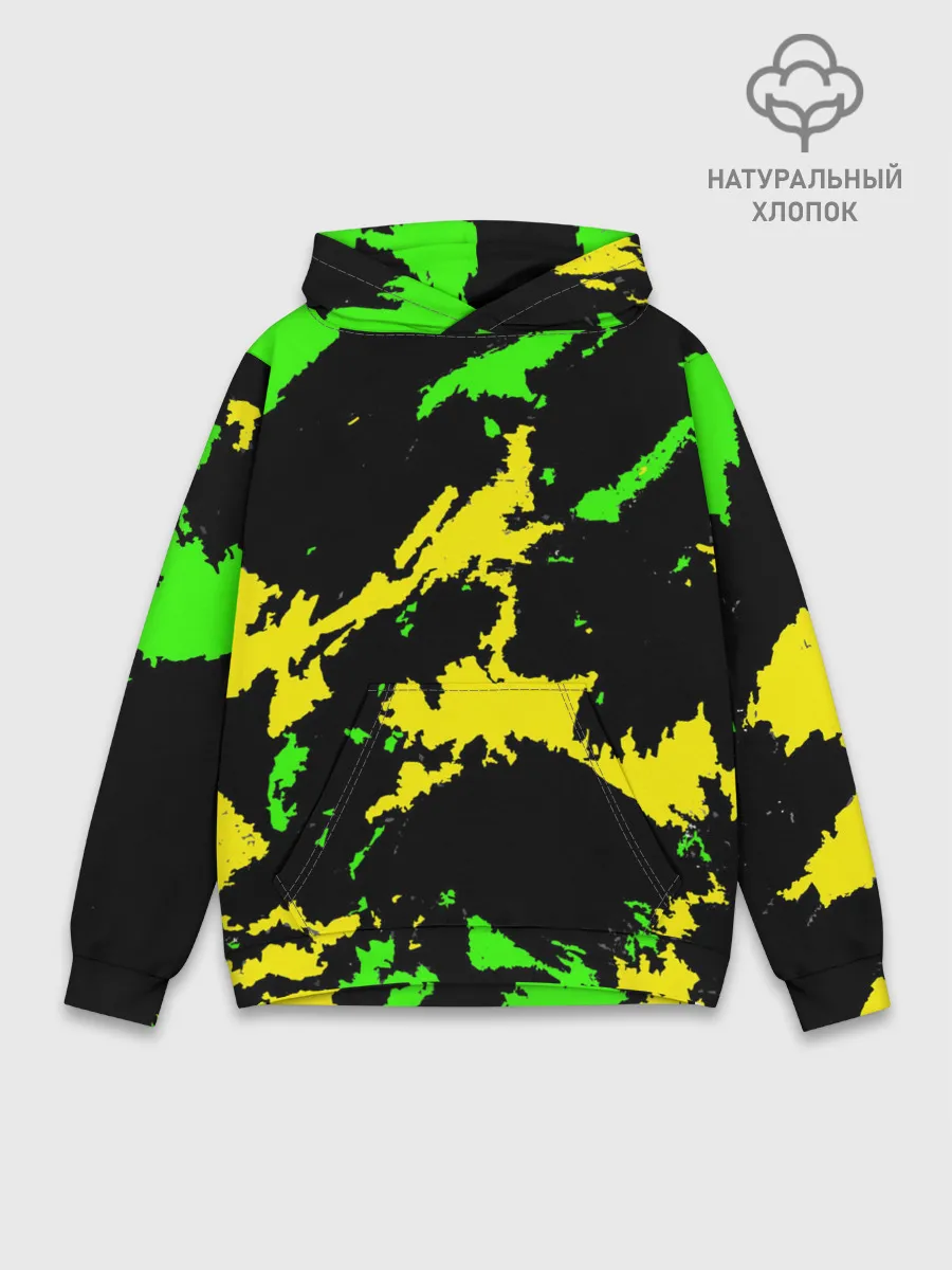 Худи мужской база хлопок / Желто-зеленый
