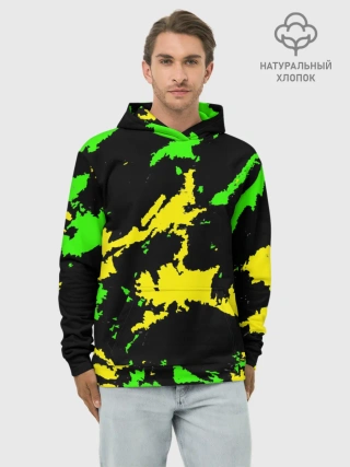 Худи мужской база хлопок / Желто-зеленый