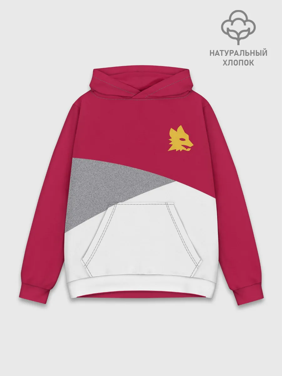 Худи мужской база хлопок / AS Roma | Red Design 21/22
