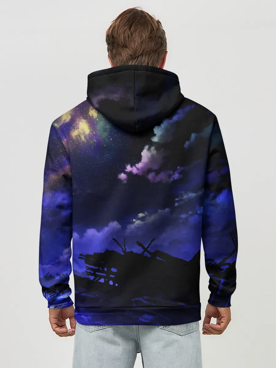 Худи мужской база хлопок / Ночной закат