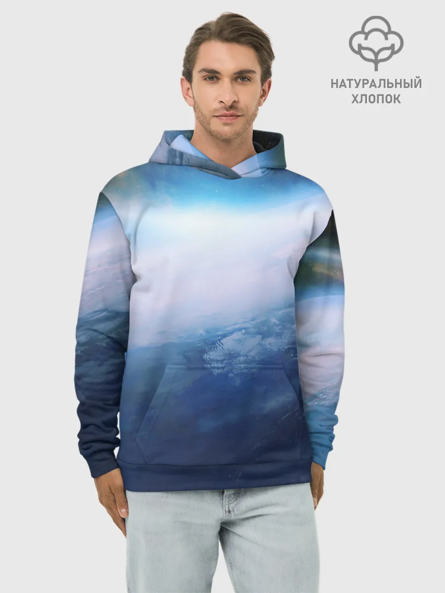 Худи мужской база хлопок / Планета Земля