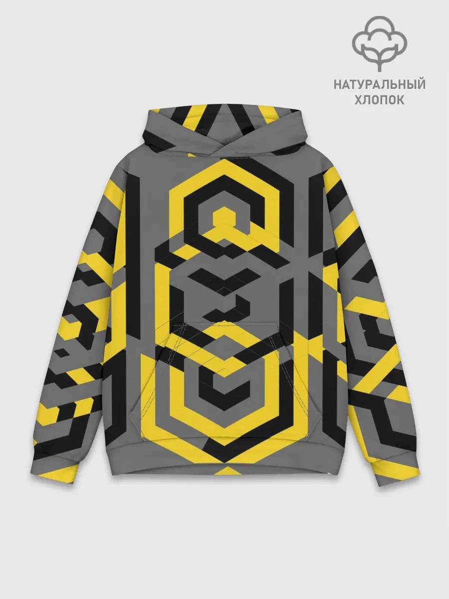 Худи мужской база хлопок / Геометрия узор