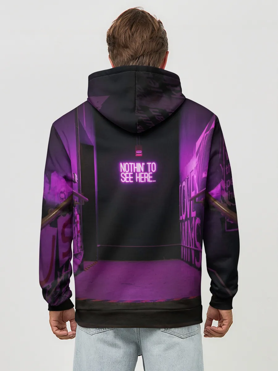 Худи мужской база хлопок / Неоновый стиль