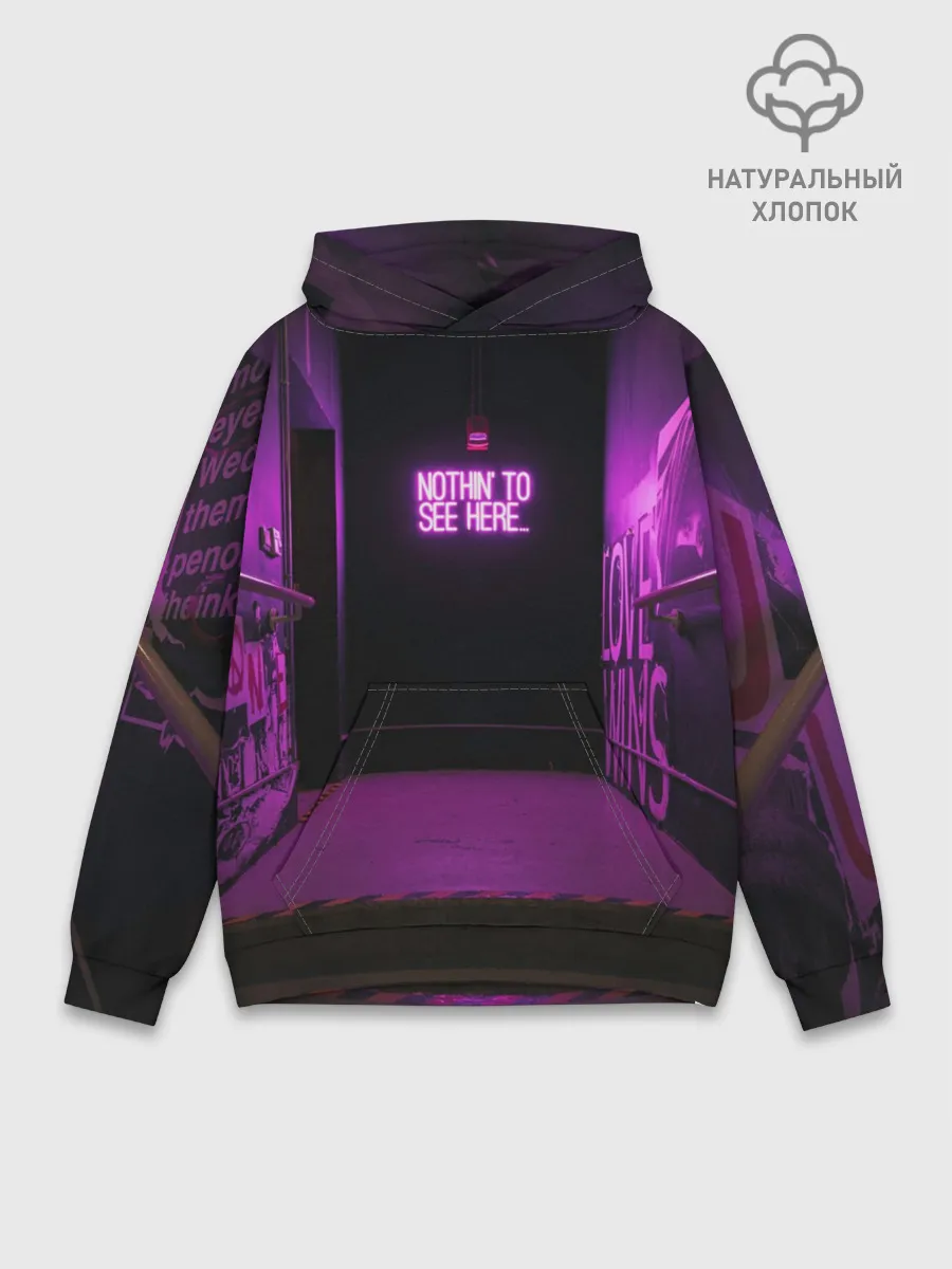 Худи мужской база хлопок / Неоновый стиль