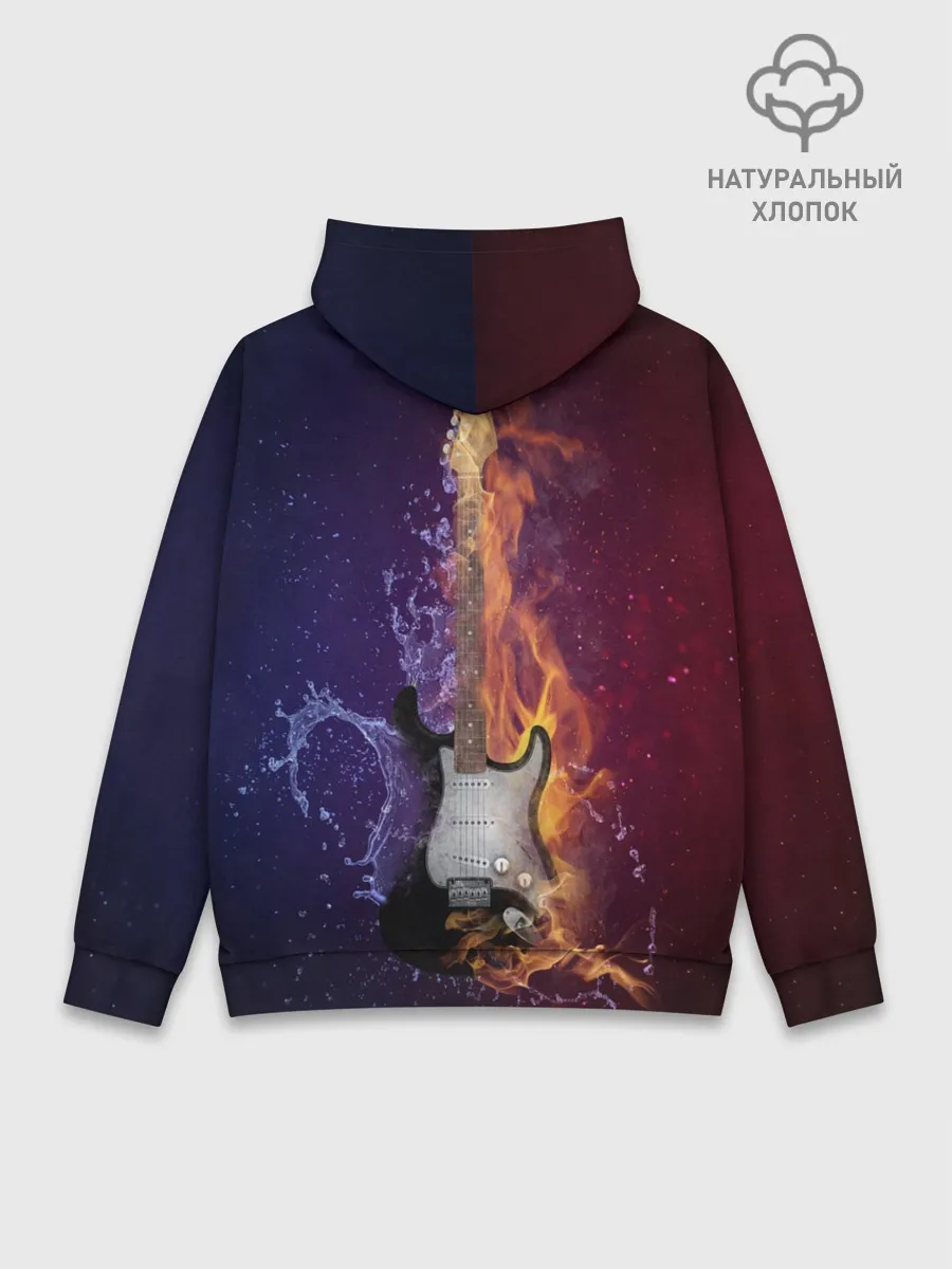 Худи мужской база хлопок / Гитара огня