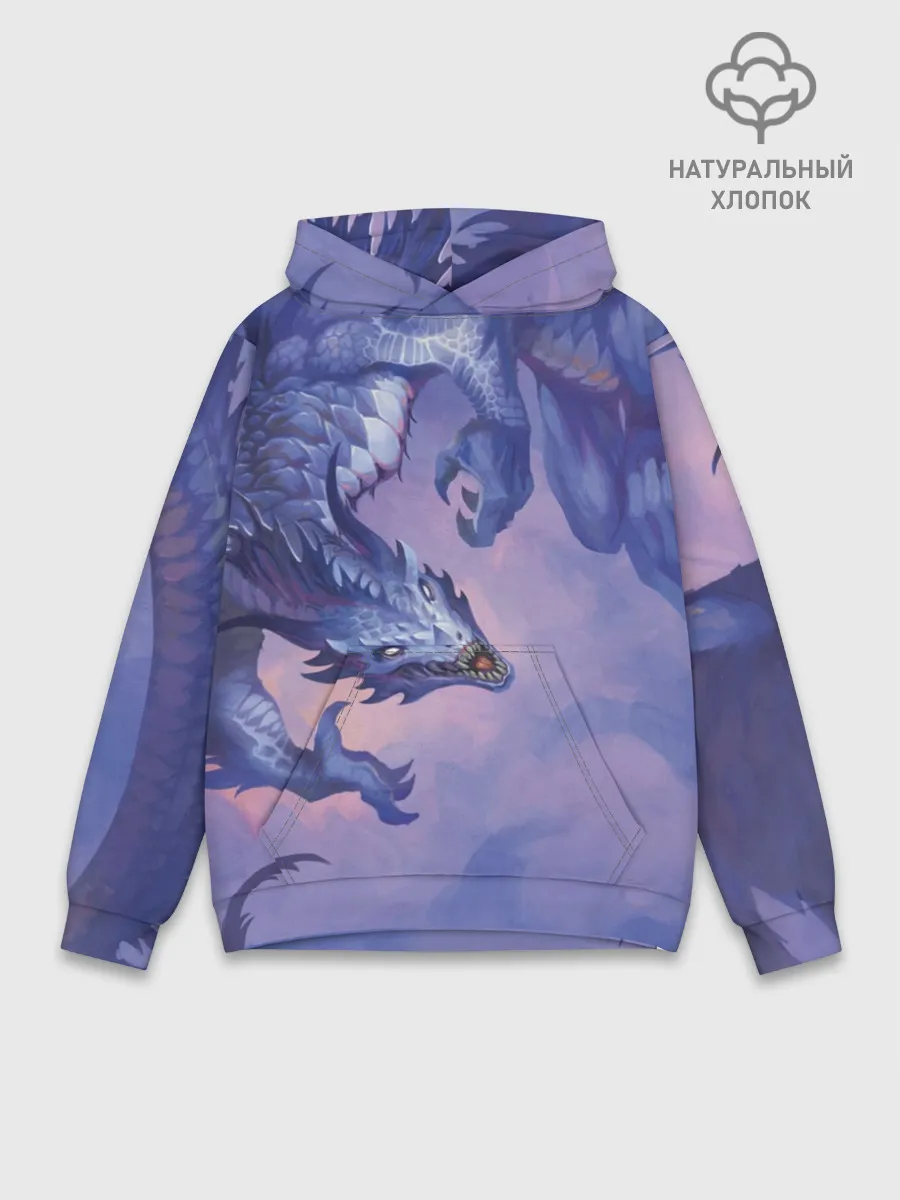 Худи мужской база хлопок / Дракон воды