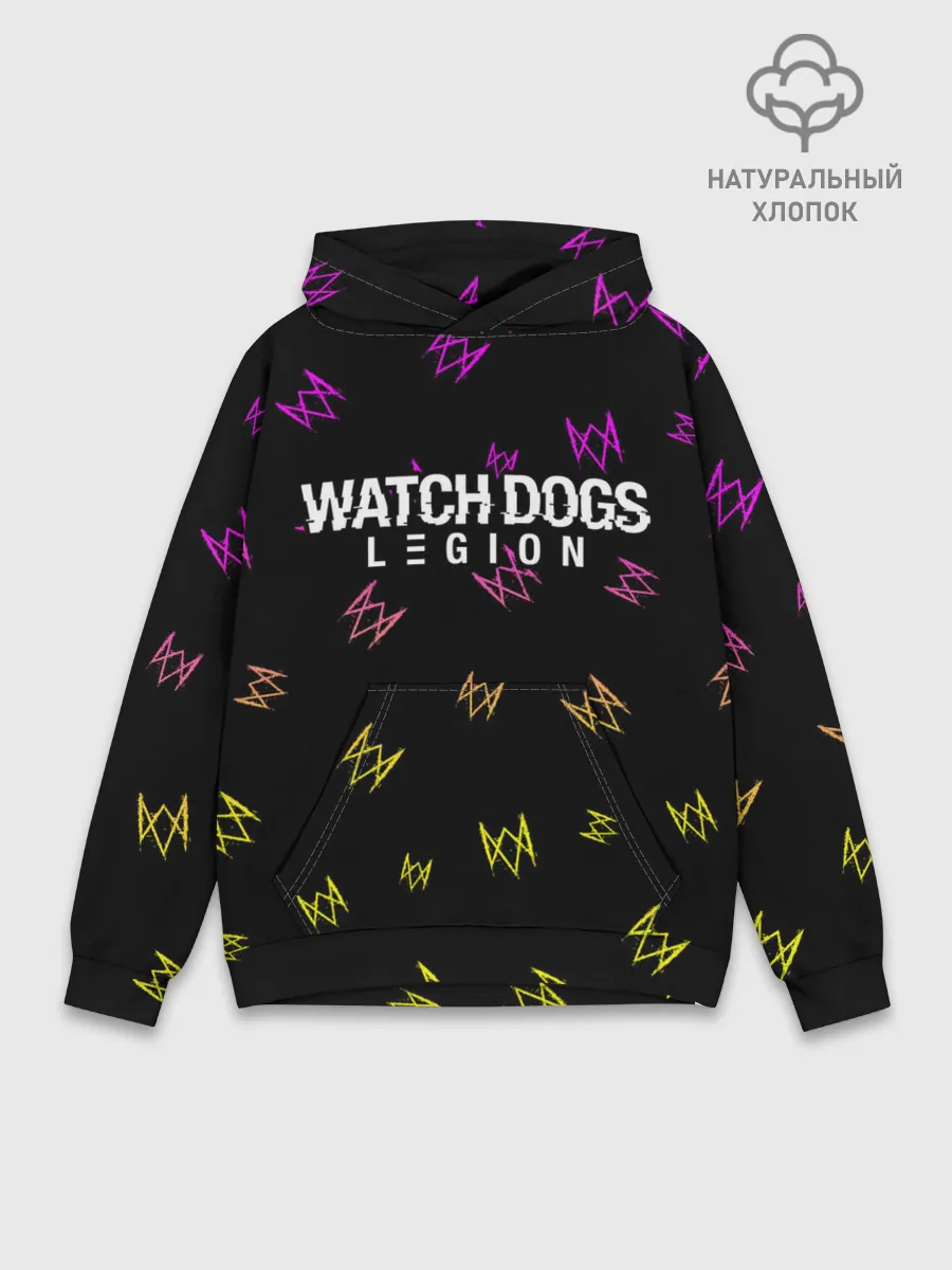 Худи мужской база хлопок / WATCH DOGS LEGION / ВОТЧ ДОГС