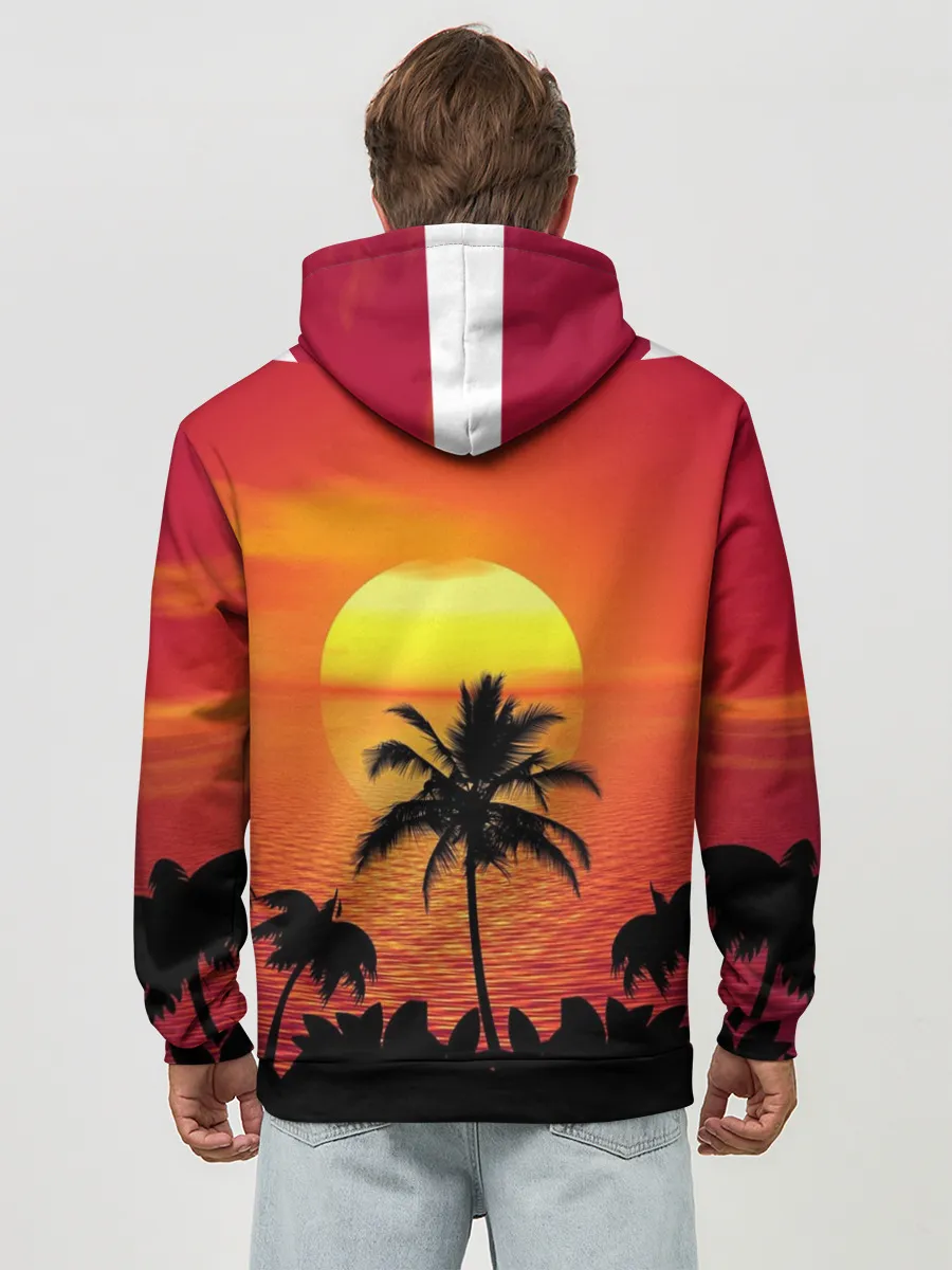 Худи мужской база хлопок / Пальмы на фоне моря