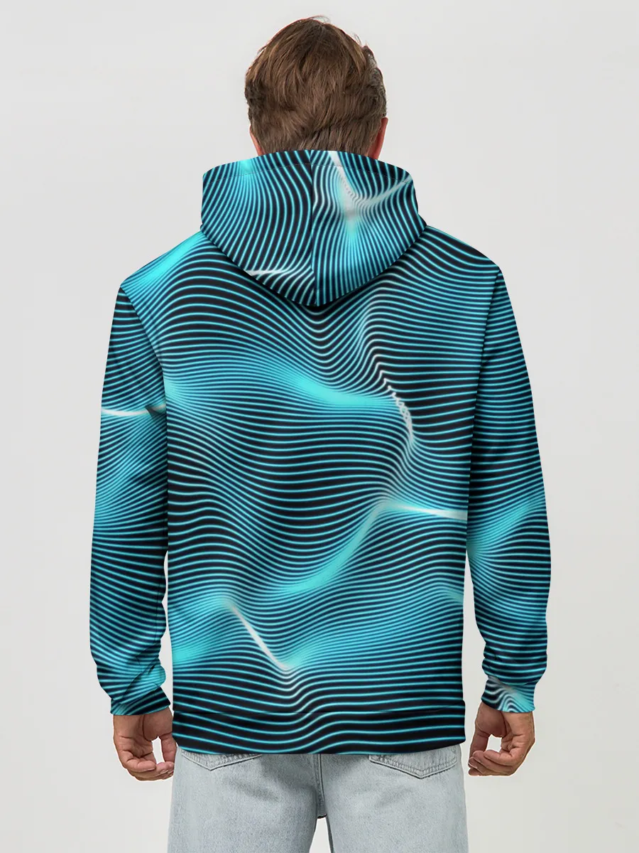 Худи мужской база хлопок / Neon lines