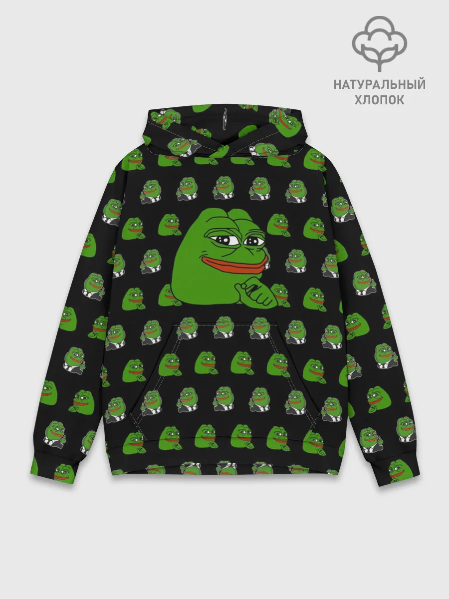 Худи мужской база хлопок / Frog Pepe