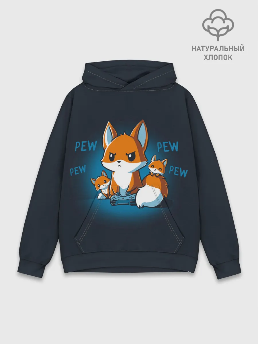 Худи мужской база хлопок / Лисы-геймеры