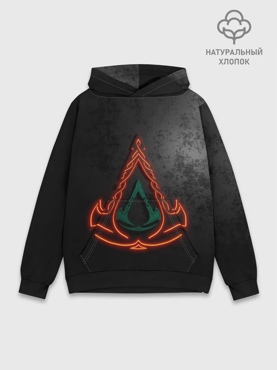 Худи мужской база хлопок / Assassins Creed Valhalla