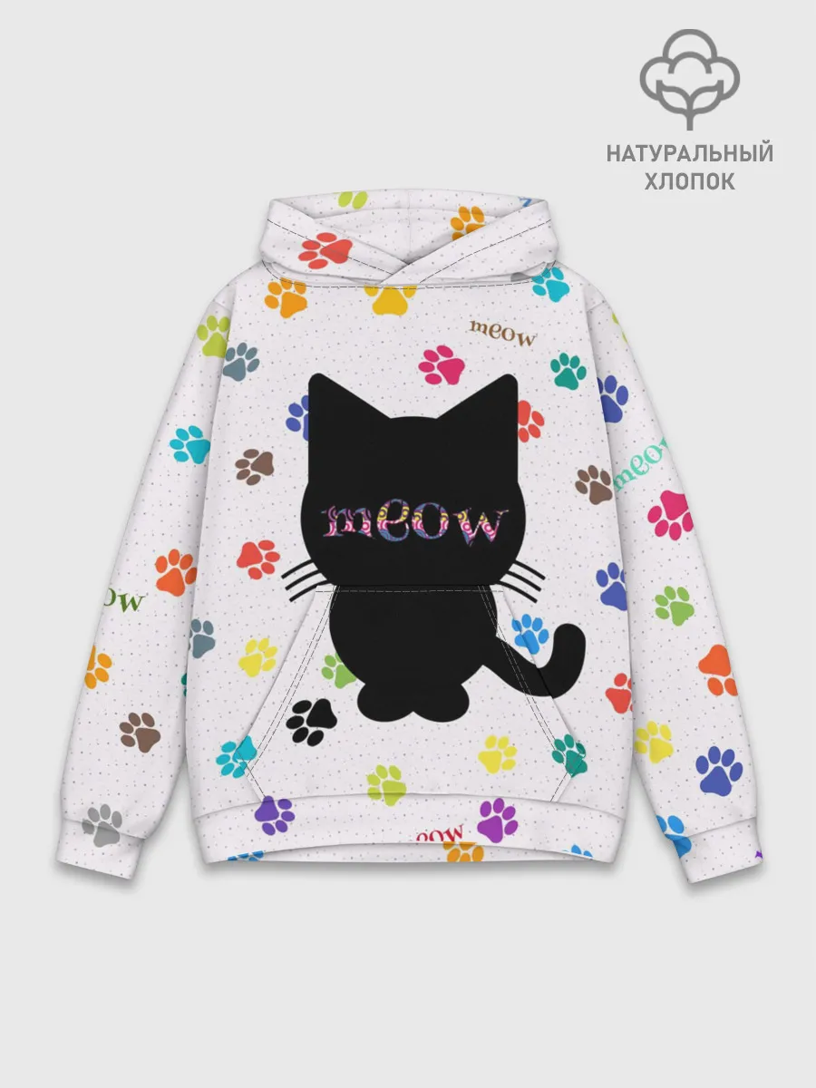 Худи мужской база хлопок / Meow