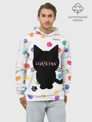 Худи мужской база хлопок / Meow