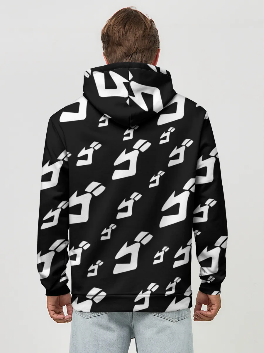 Худи мужской база хлопок / Паттерн ДжоДжо ЧБ