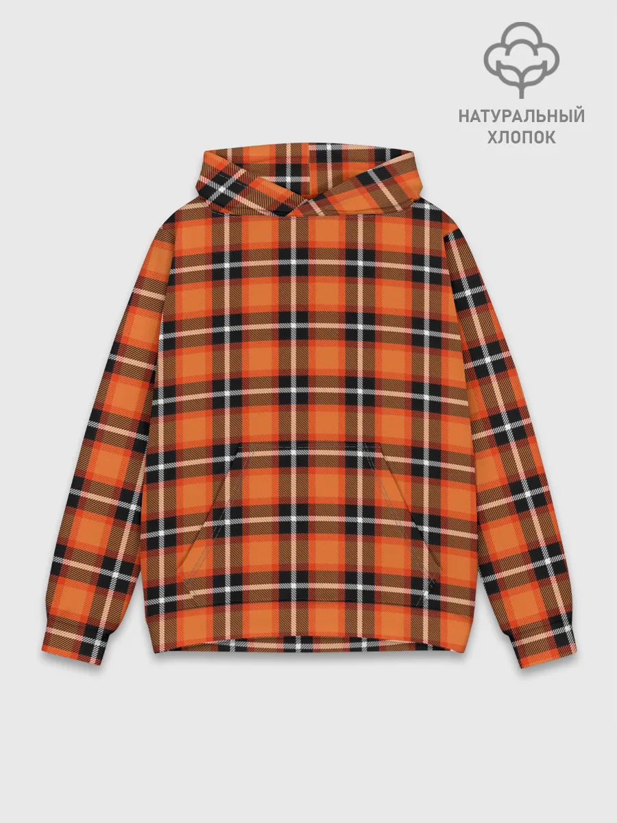Худи мужской база хлопок / Шотландская клетка