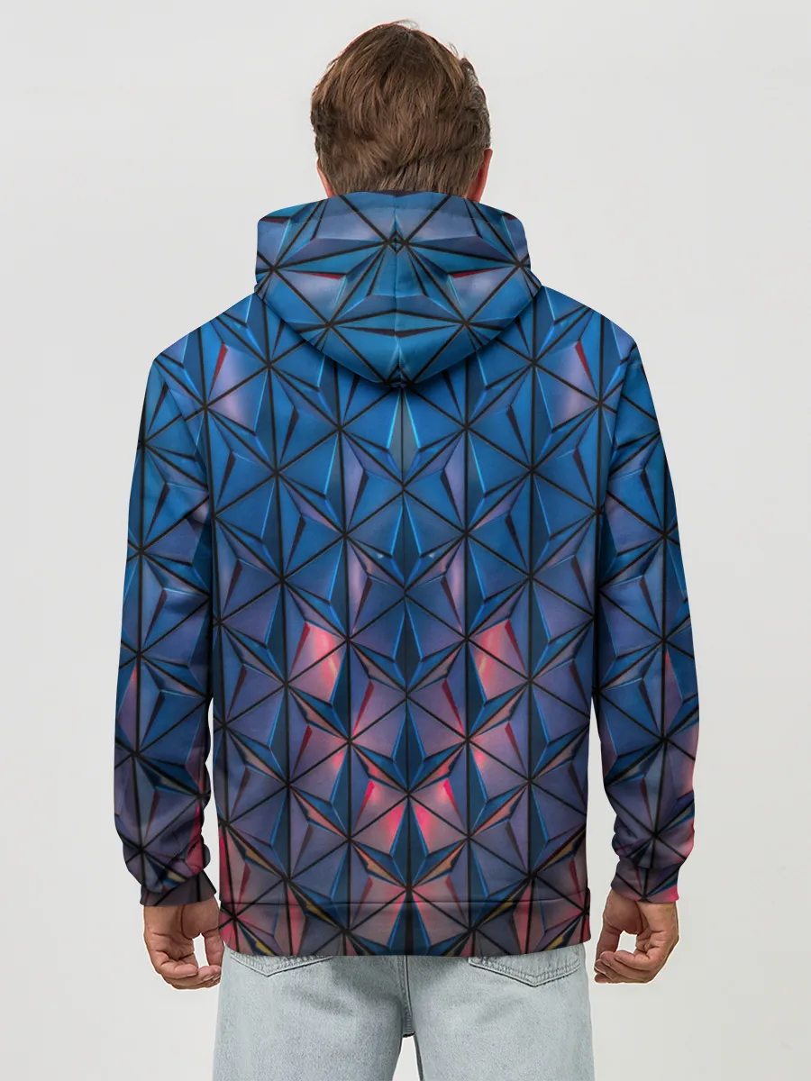 Худи мужской база хлопок / Геометрический принт