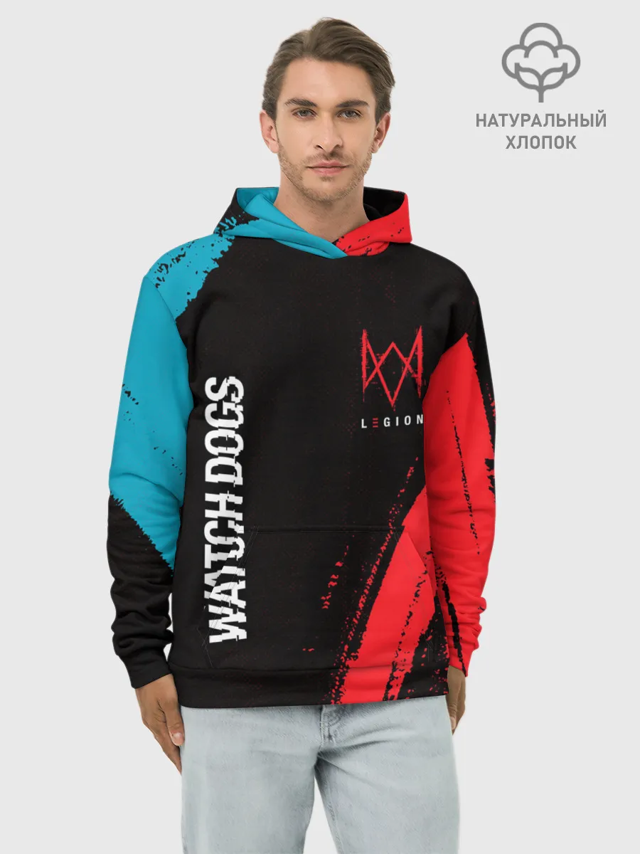 Худи мужской база хлопок / WATCH DOGS LEGION / ВОТЧ ДОГС
