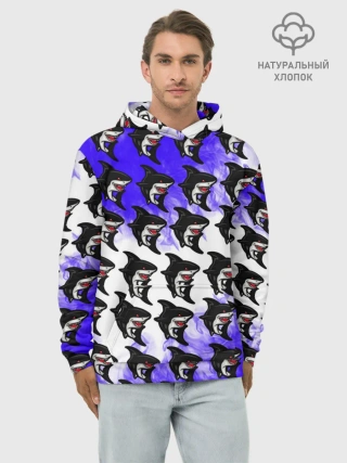 Худи мужской база хлопок / Акула