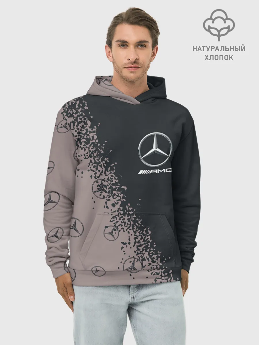 Худи мужской база хлопок / MERCEDES / МЕРСЕДЕС