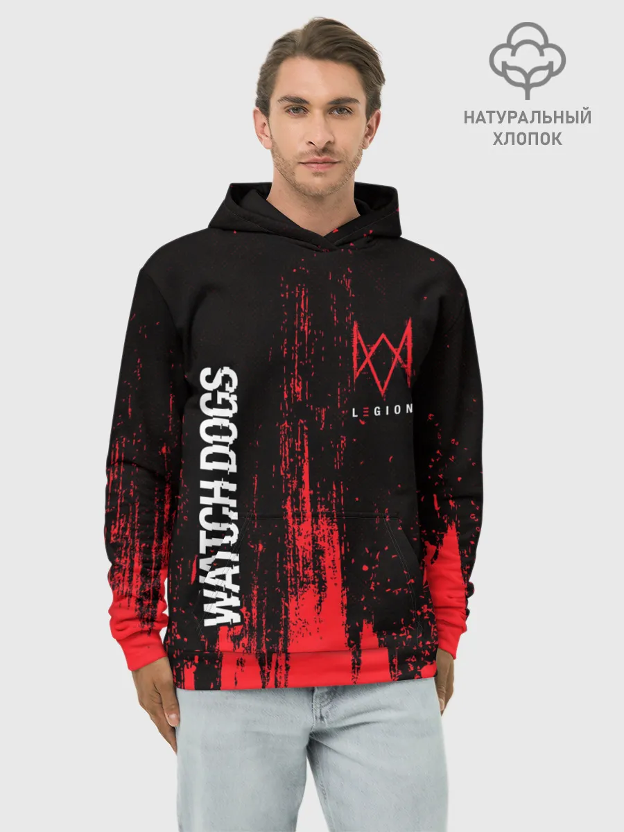 Худи мужской база хлопок / WATCH DOGS LEGION / ВОТЧ ДОГС