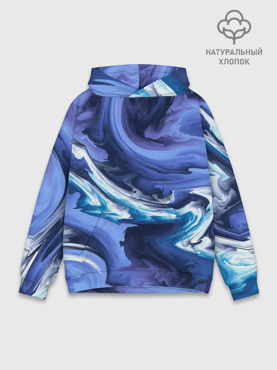 Худи мужской база хлопок / Абстрактные волны
