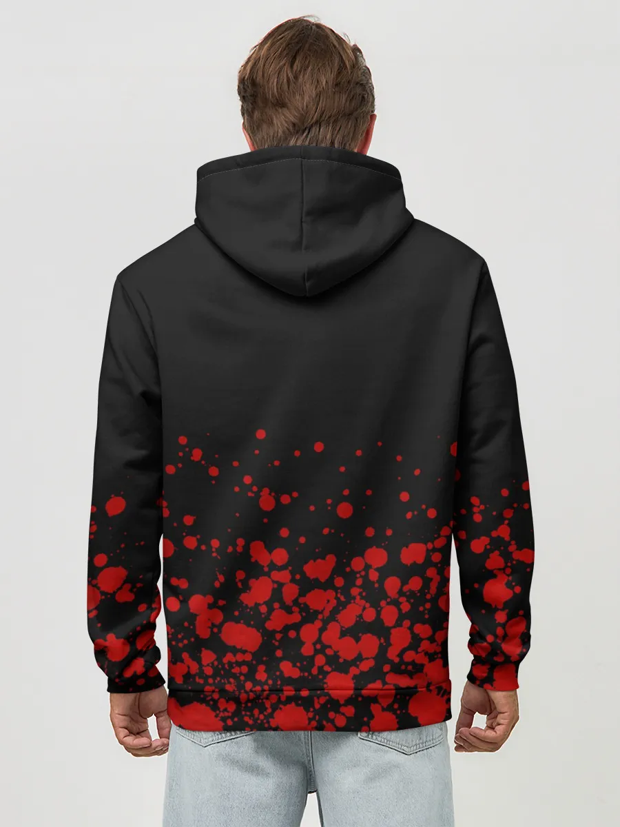 Худи мужской база хлопок / Убийца Акаме на черно-красно фоне