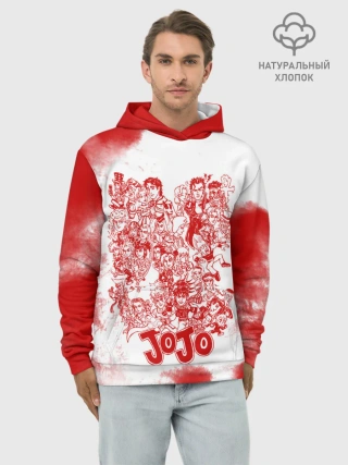 Худи мужской база хлопок / Джоджо герои красный дым